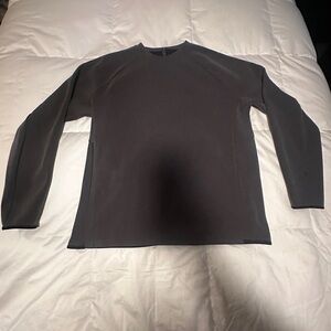 Lululemon Charcoal Grey GridLiner Fleece Crewneck